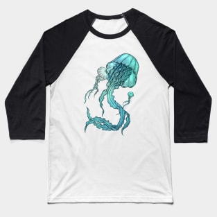 Turquoise Jellyfish Baseball T-Shirt